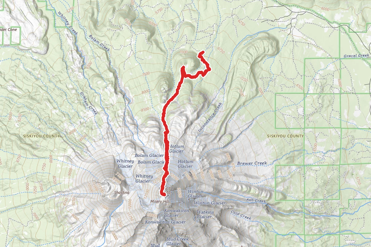 Mount Shasta Summit via Hotlum Bolam Ridge Route