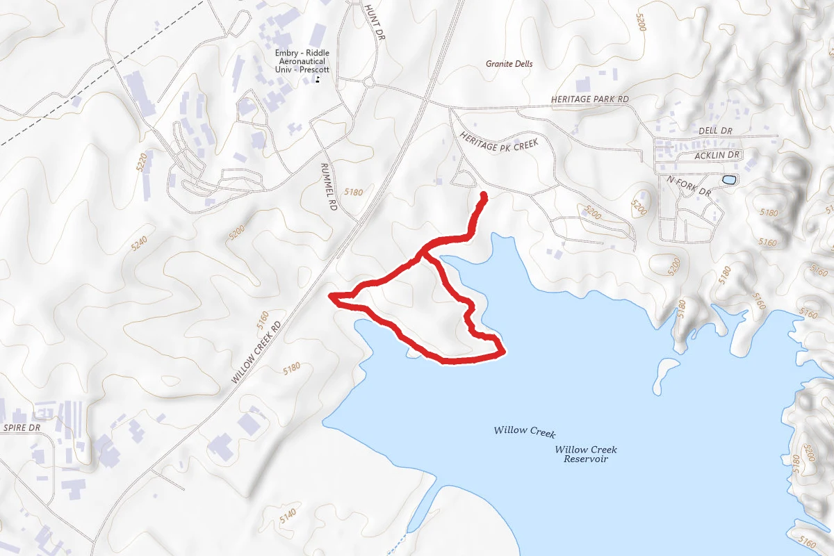 Cottonwood Peninsula Spur Trail At Willow Lake