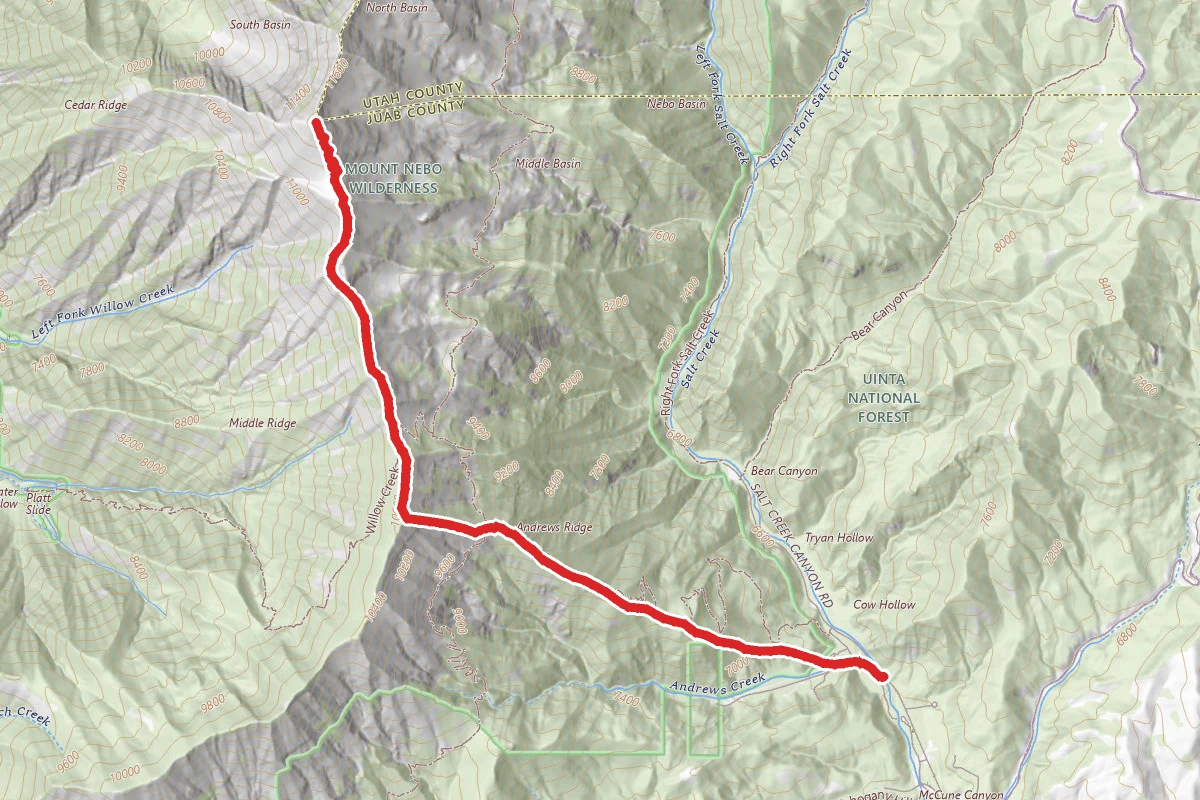 Andrew's Ridge to Mt. Nebo (South Peak)