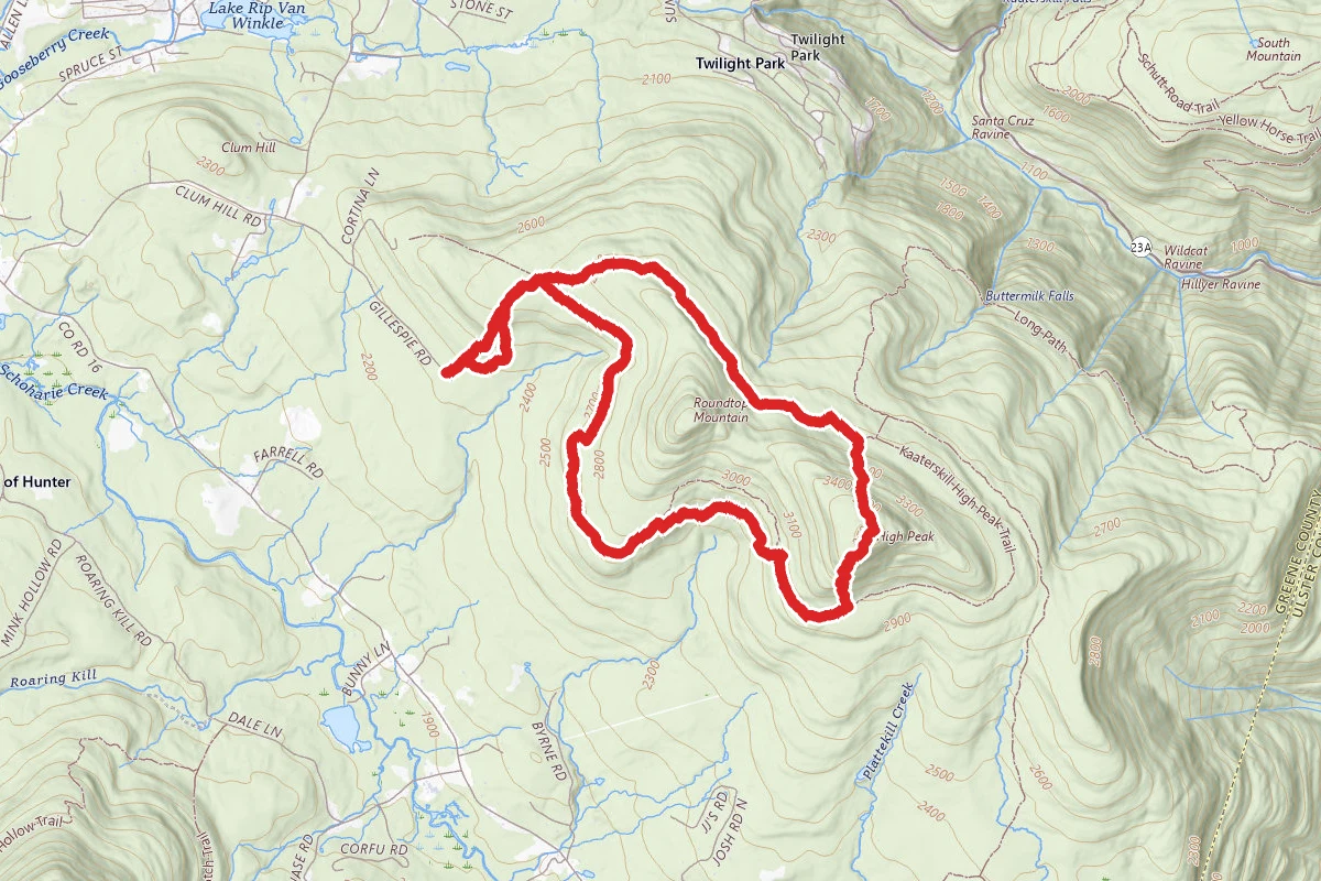 Katterskills High Peak Loop via Snowmobile Trail