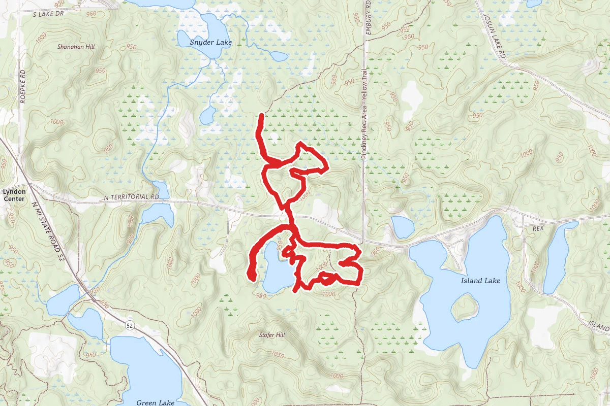 Park Lyndon Yellow Trail, Green Trail, and Blue Trail Loop