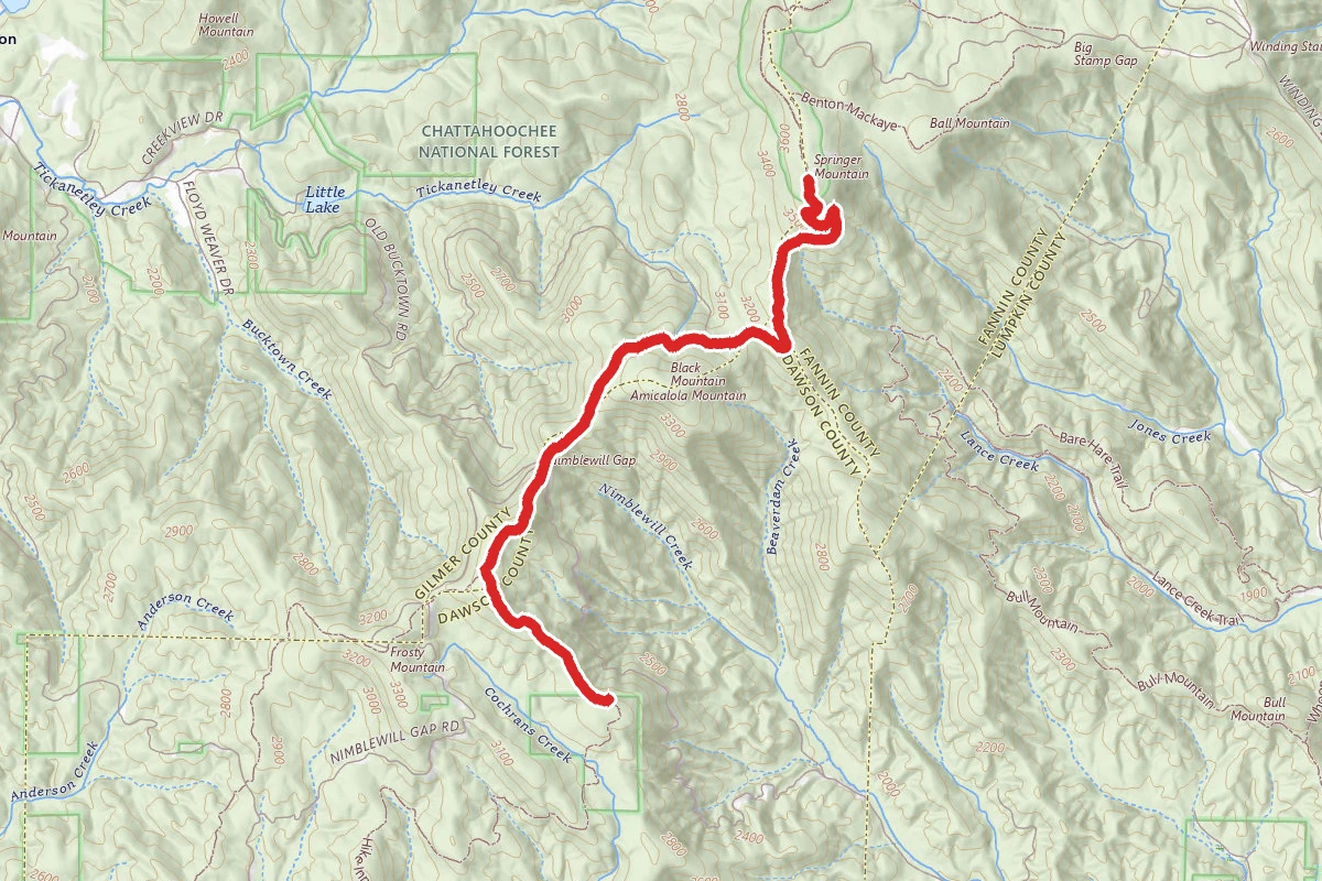 Len Foote Inn to Springer Mountain via Appalachian Approach Trail