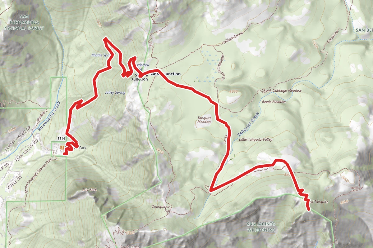 Red Tahquitz via Caramba Trail