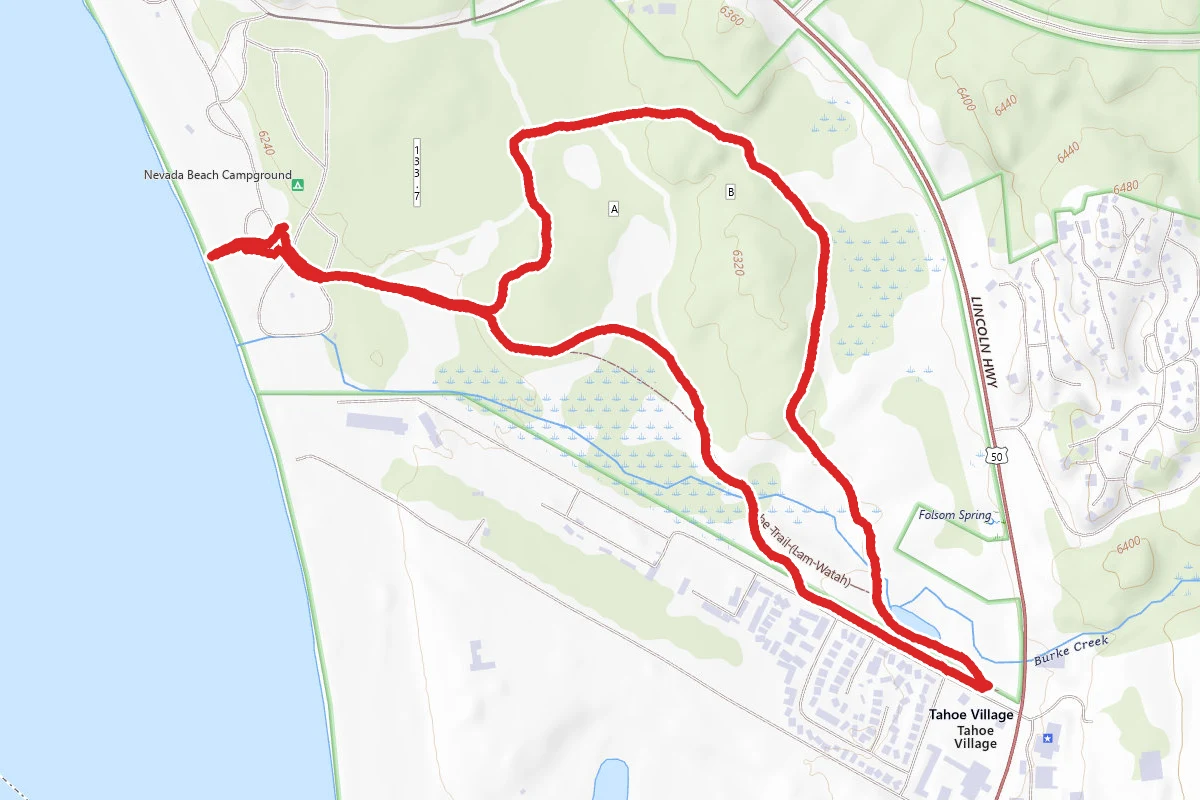 Lam Watah Nature Trail to Nevada Beach