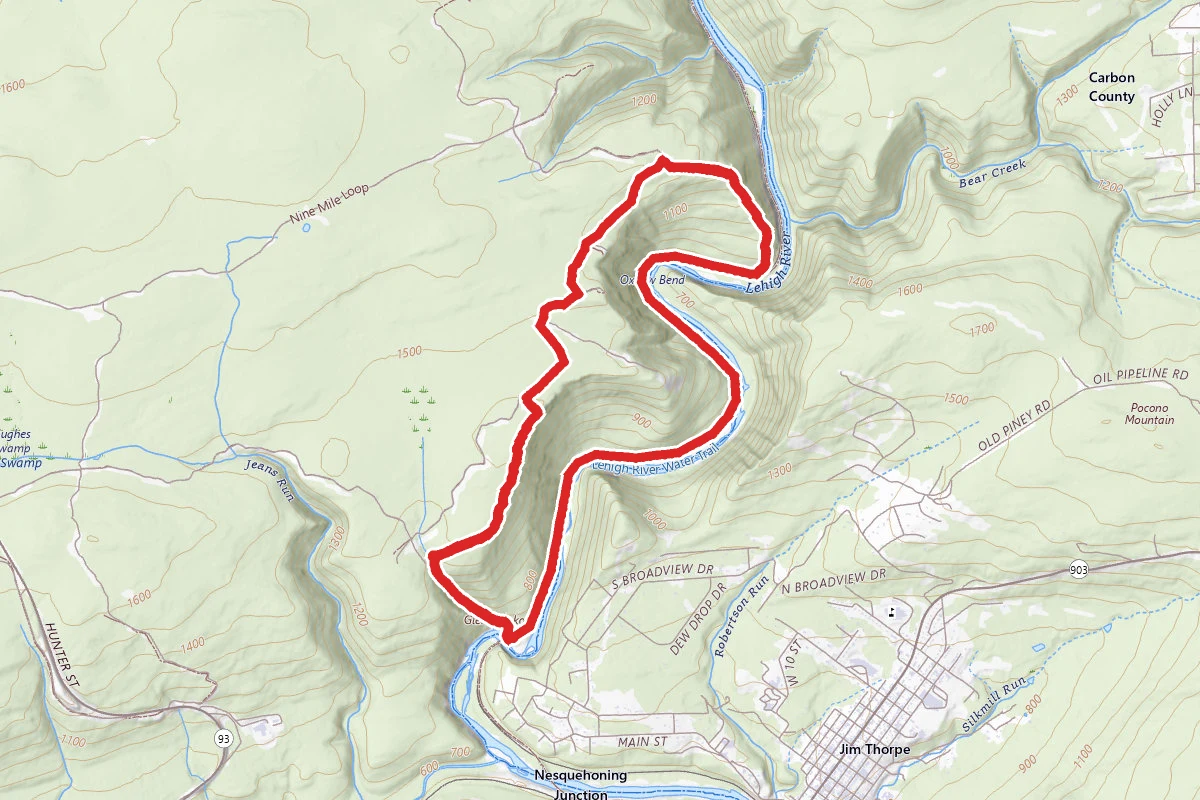 Glen Onoko Falls to D&L Trail Loop