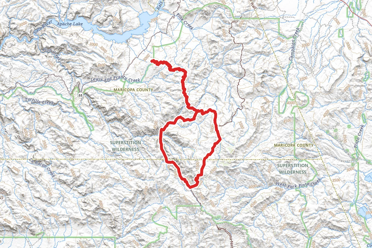 Rogers Canyon Loop Trail from Reavis Trailhead