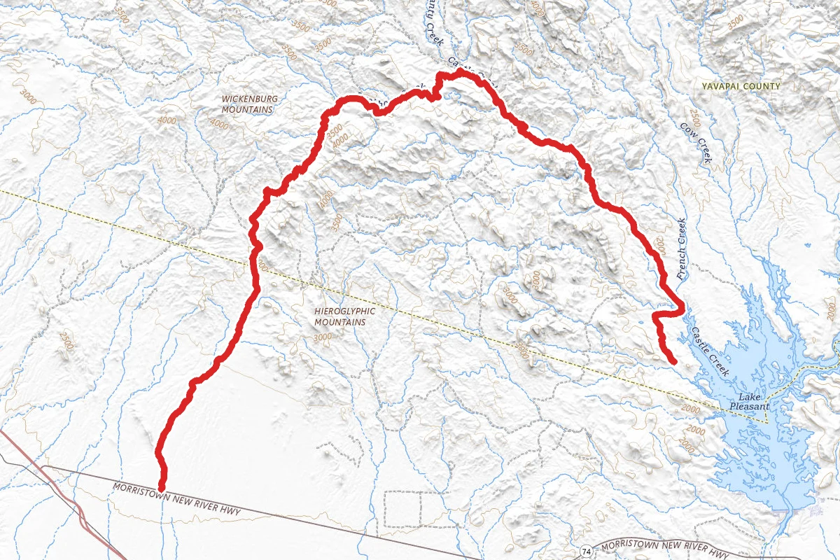 Trilby Wash to Ruby Wash and Lake Pleasant Regional Park OHV Trail