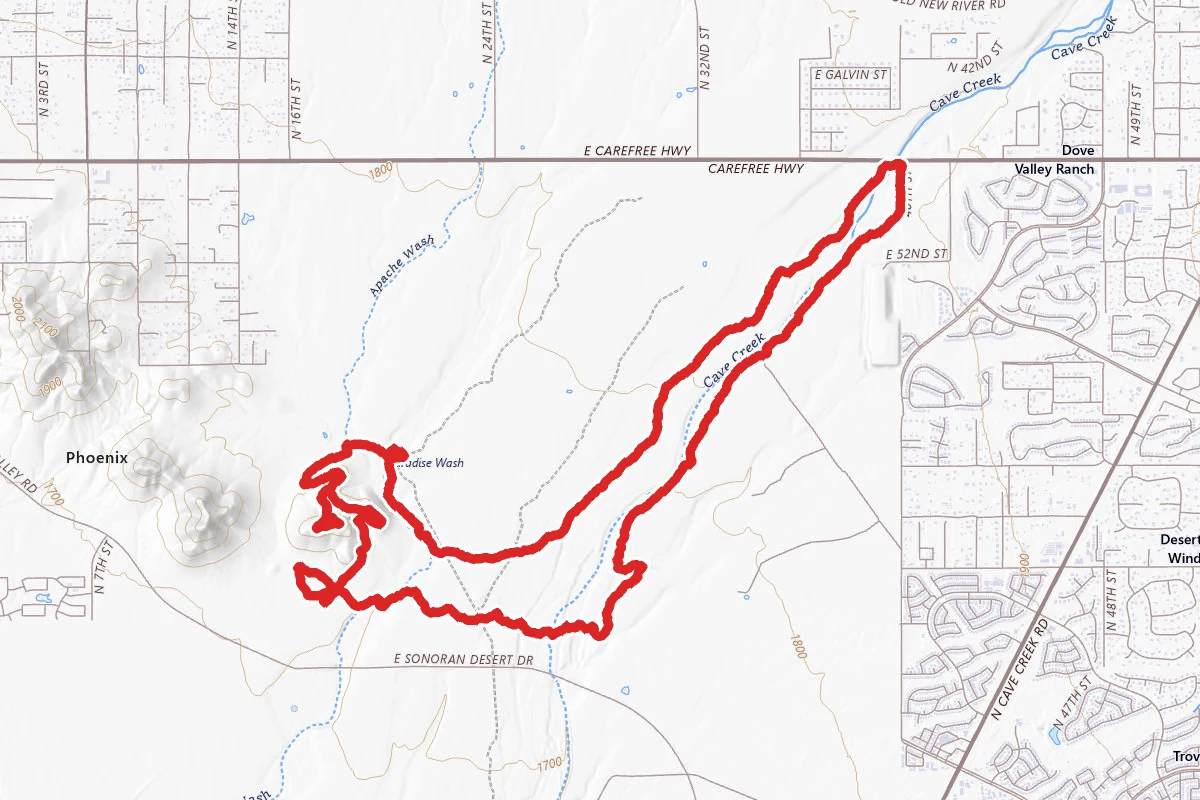 Brawling Badger to Cliff Walk to Esplanade to Sidewinder Loop