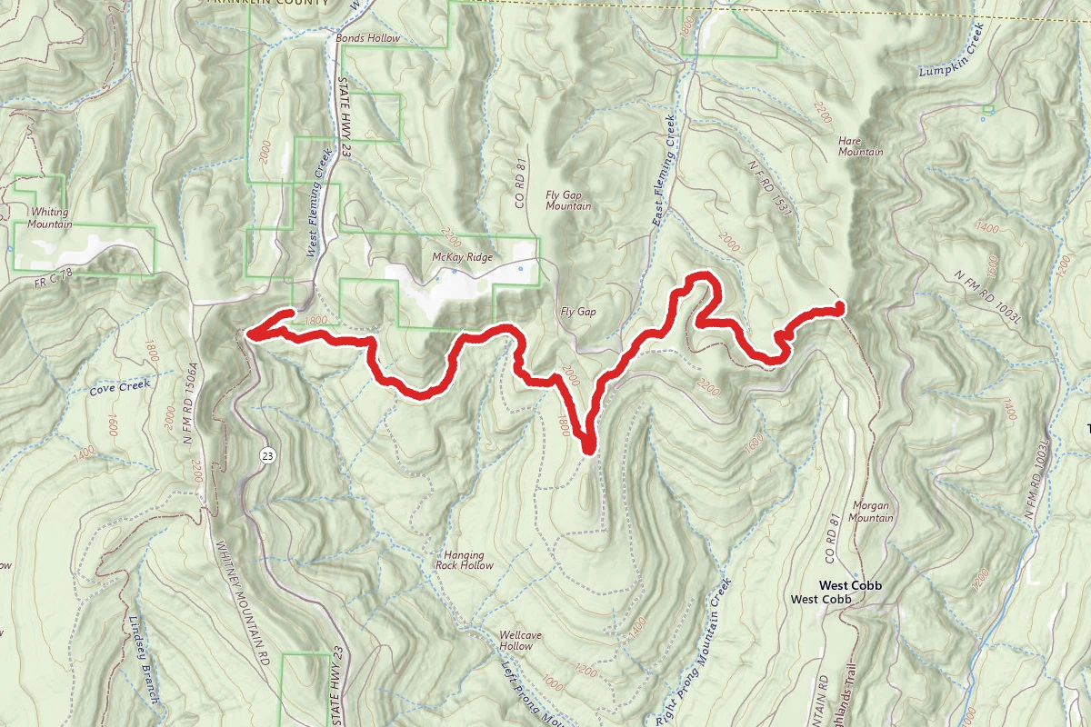 Cherry Bend to Hare Mountain via Ozark Highlands Trail