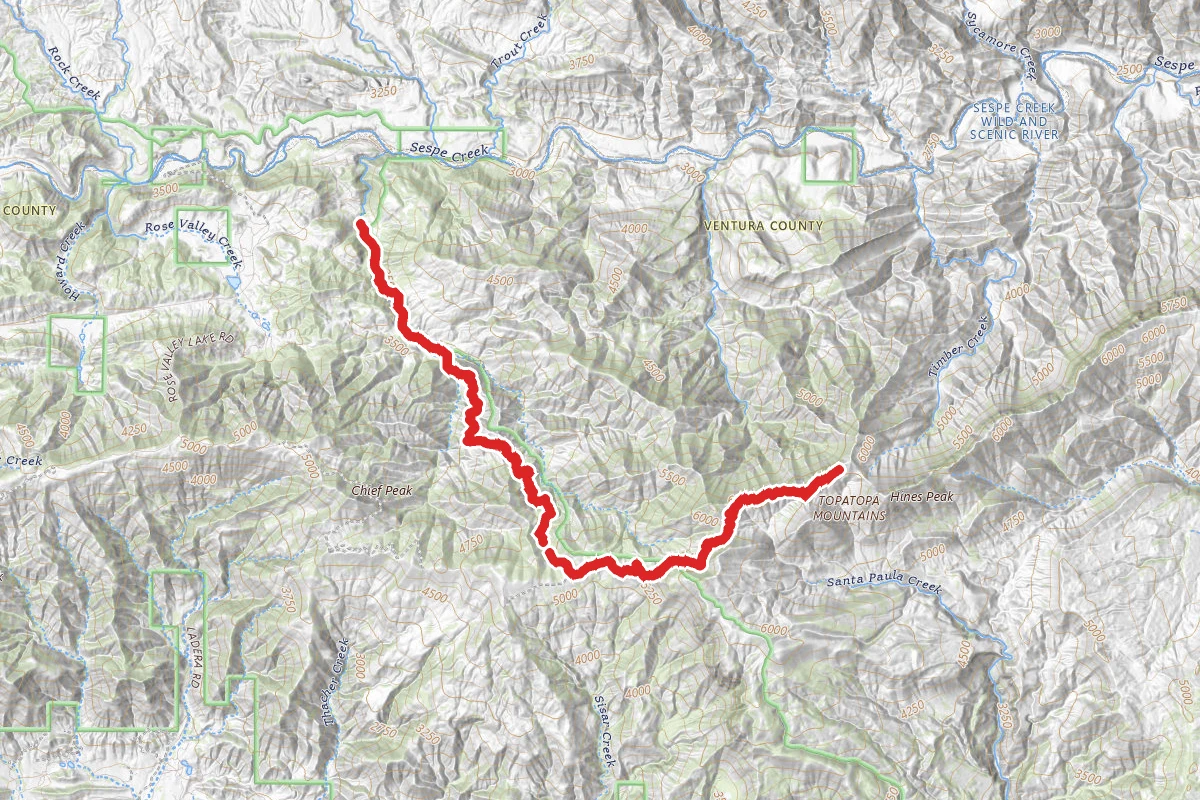 Lion Canyon Trail to Hines Peak