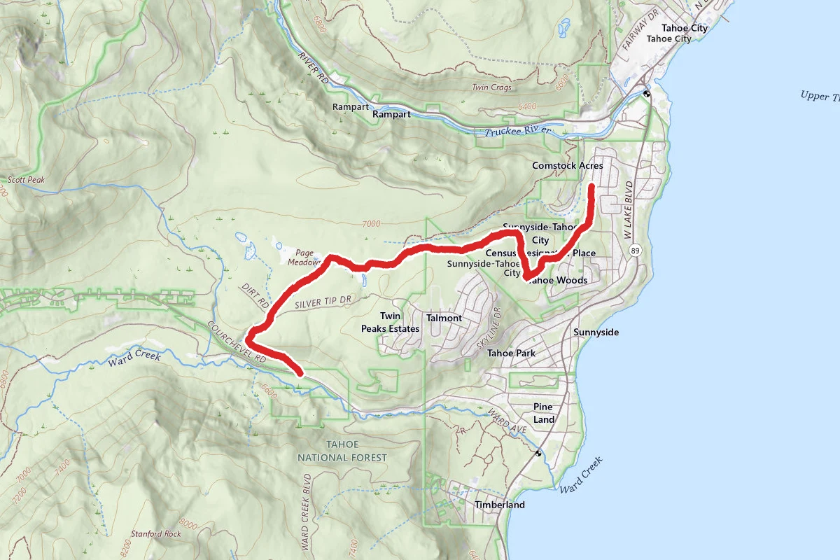Ward Creek Via Rawhide Trail