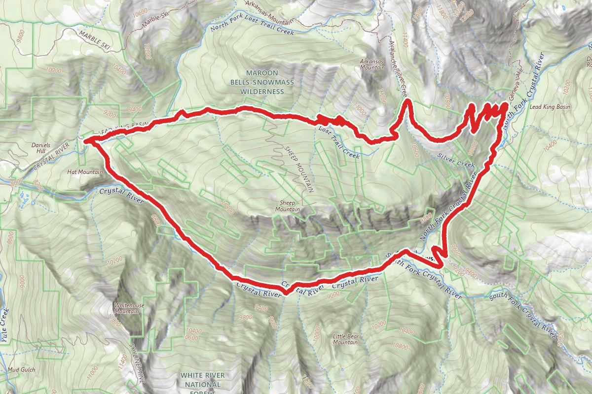 Lead King Basin and Crystal Mill Loop