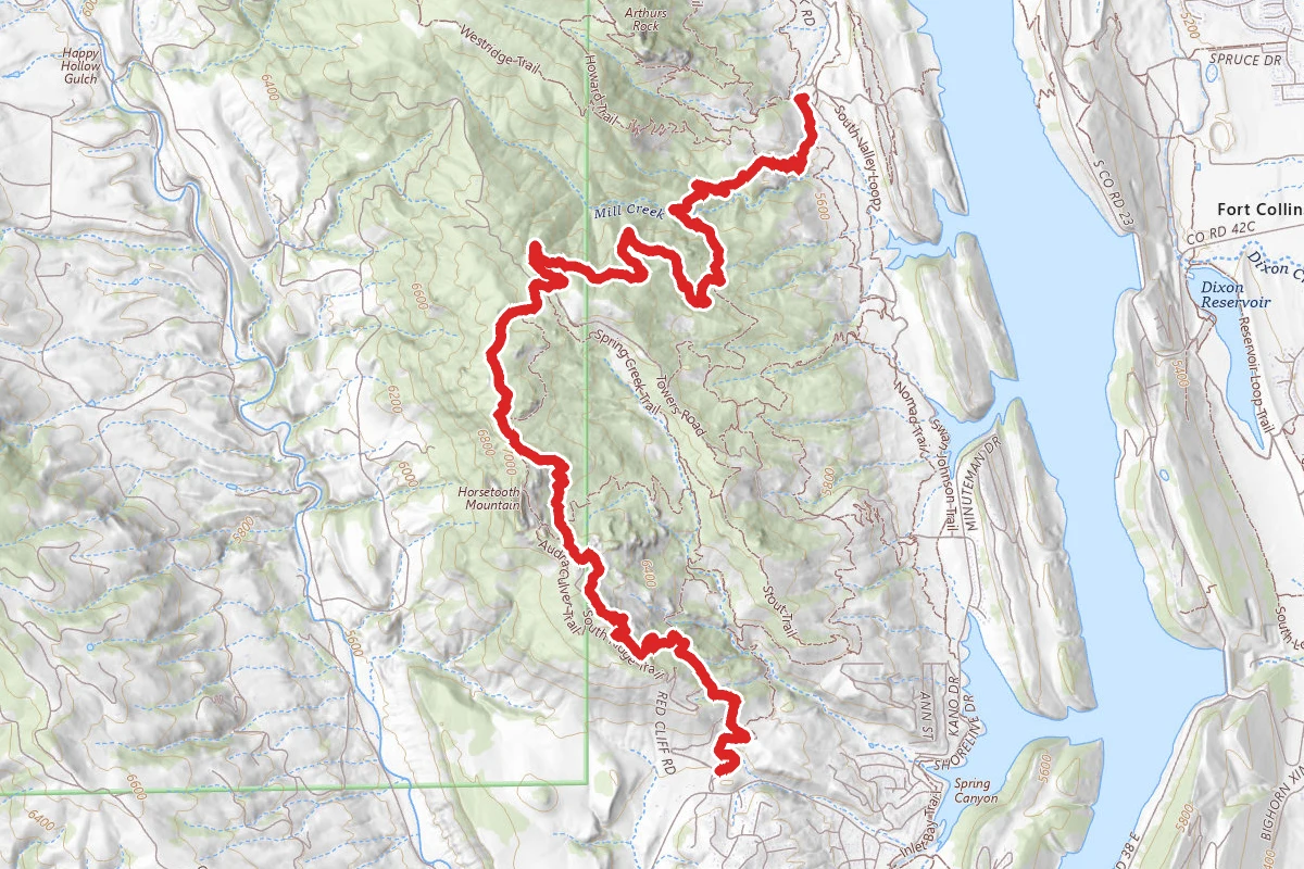Mill Creek Trail to Horsetooth Rock Trail