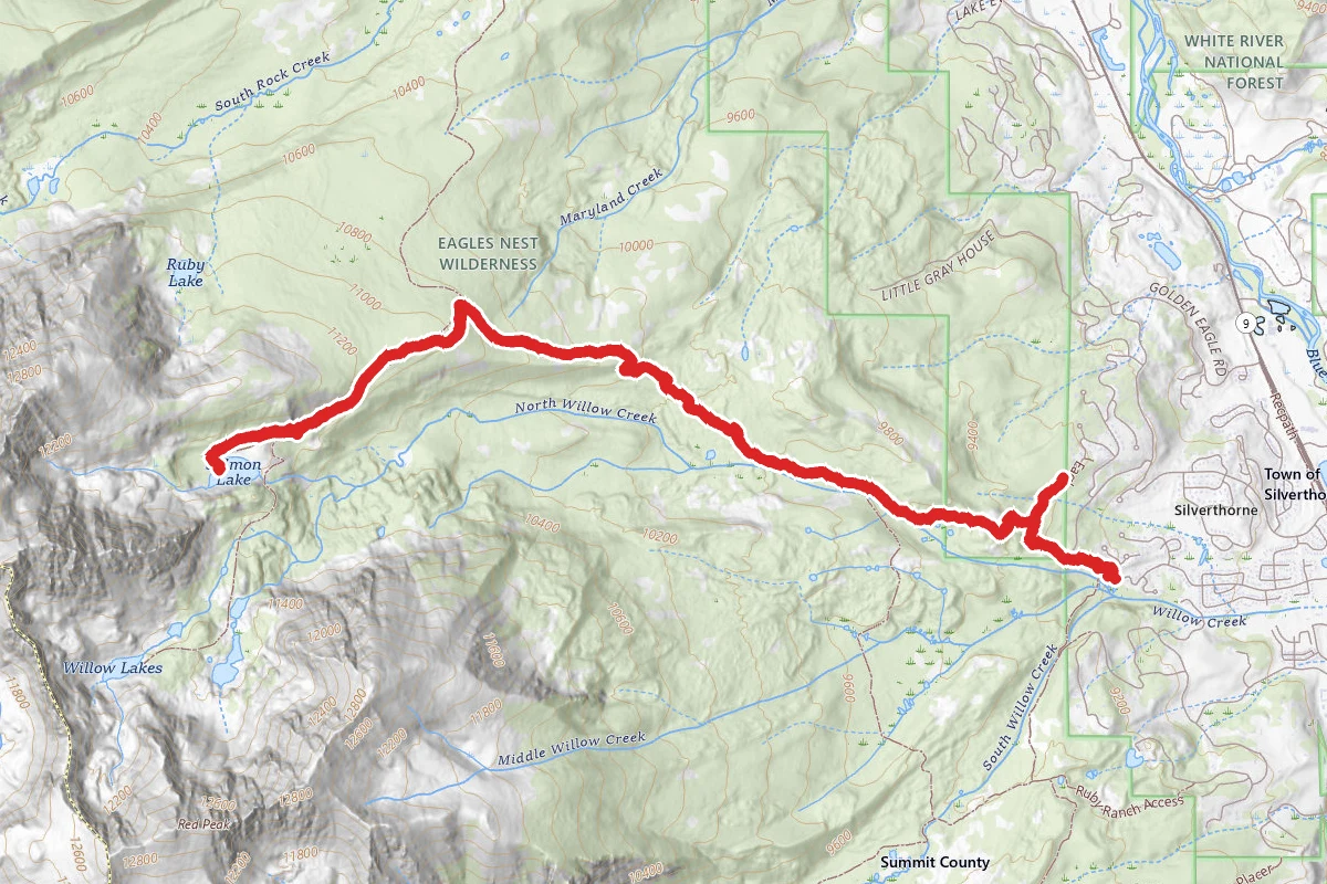 Salmon Lake via Gore Range Trail