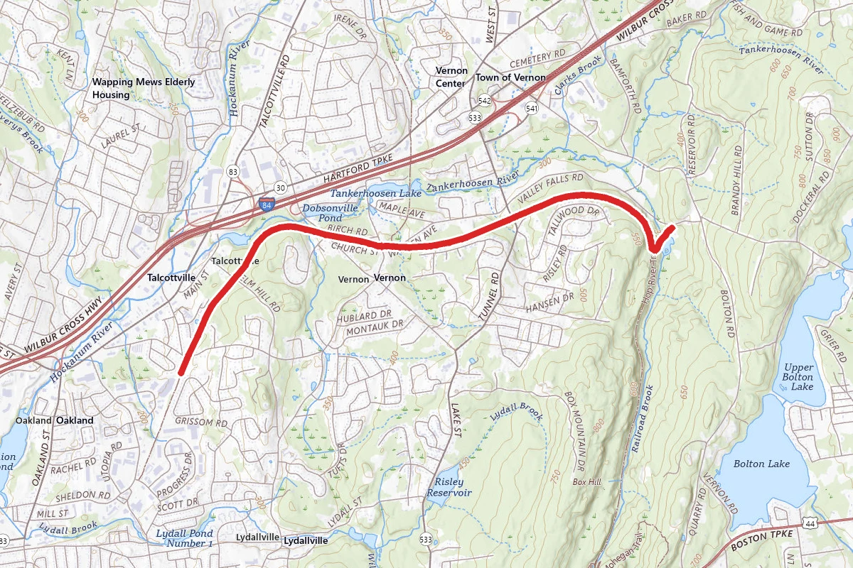 Vernon Rails to Trail from Valley Falls Park