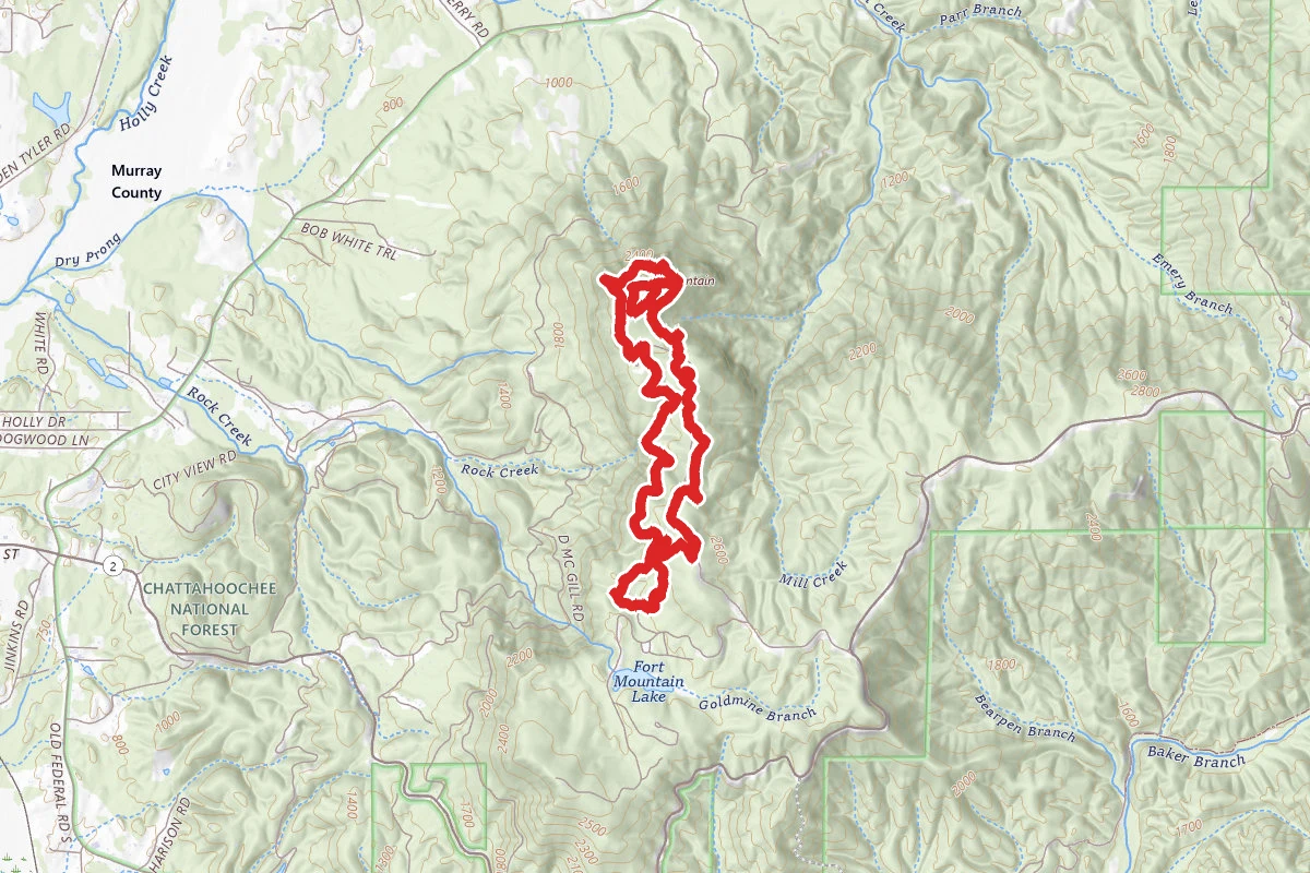 Gahuti Inner Loop to West Overlook, Fort Mountain, and Cool Springs Overlook