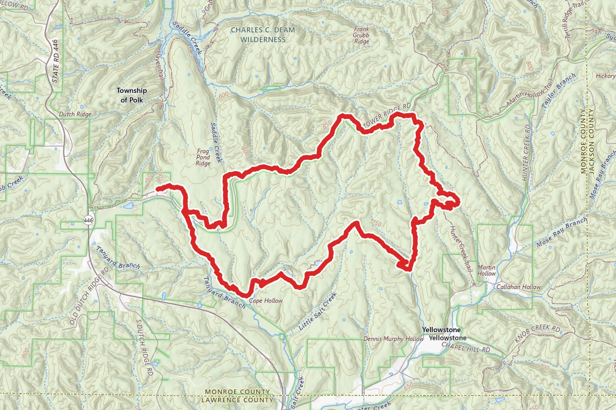 Cope Hollow Loop from Blackwell Horsecamp