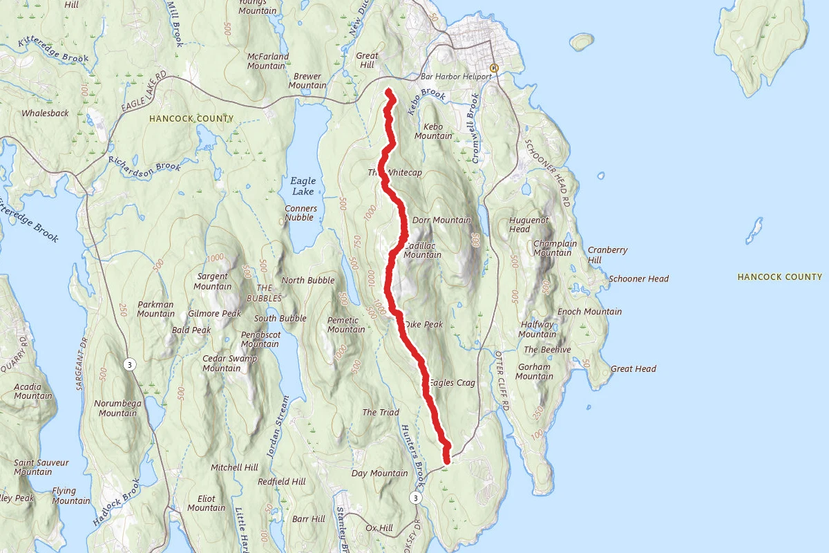 Cadillac North Ridge Trail to Cadilac South Ridge Trail