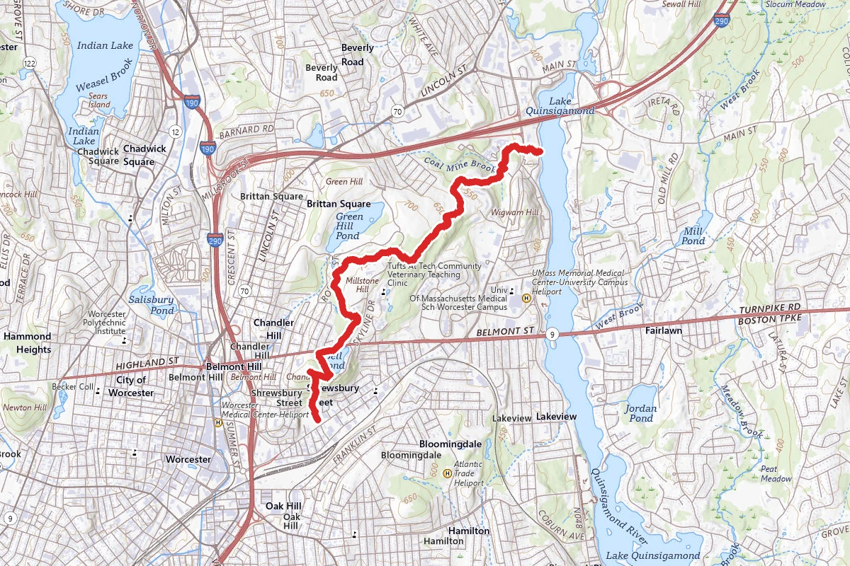 Worcester East Side and Blue Trail