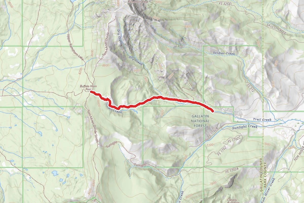 Buffalo Horn Pass from Tom Miner Campground