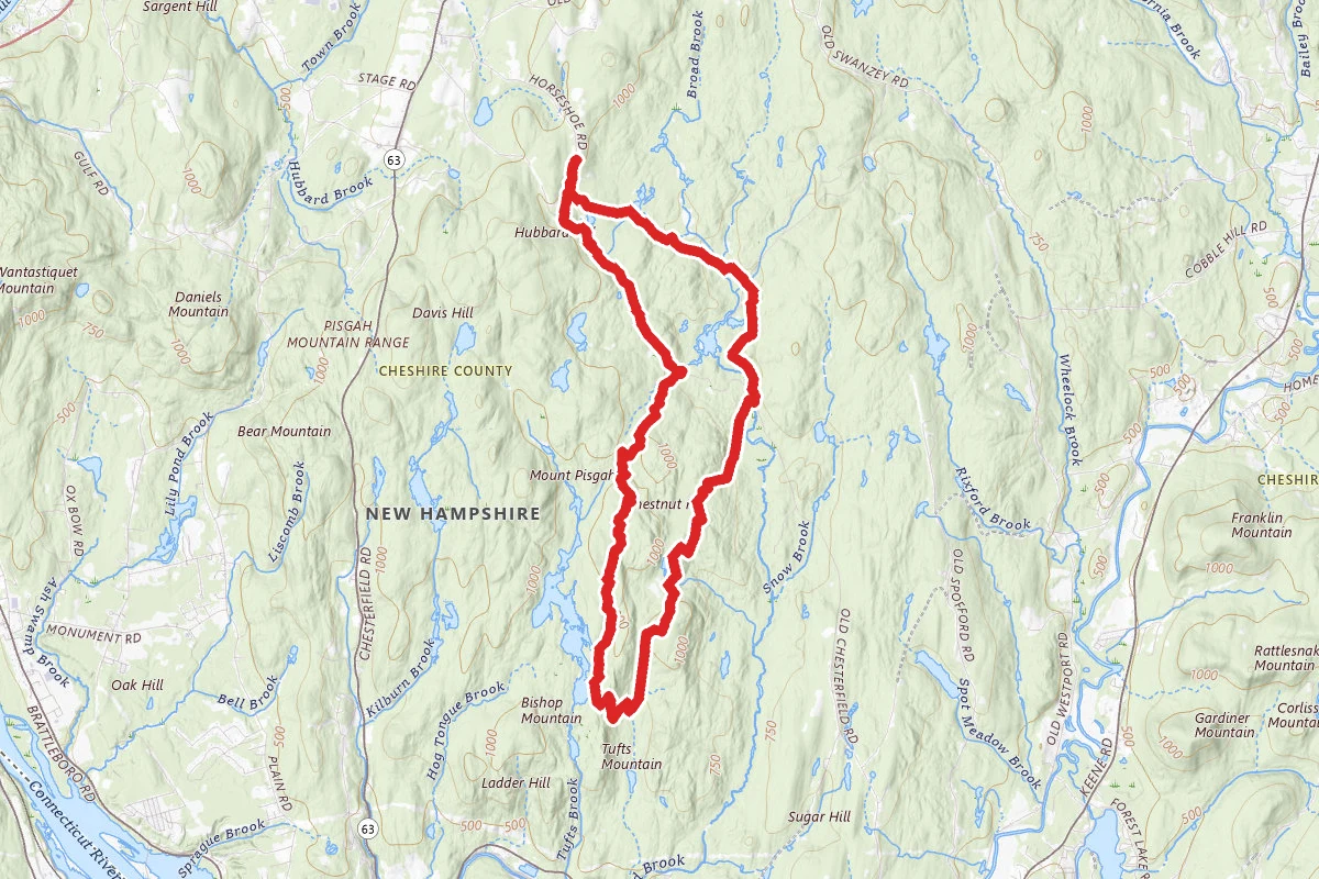 Old Chesterfield, Chestnut Hill, Reservoir Road, Hinsdale, Dogwood Swamp, and Southwoods Trail Loop