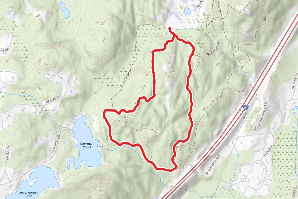 Mountainside Park Red Trail to Yellow Trail Loop