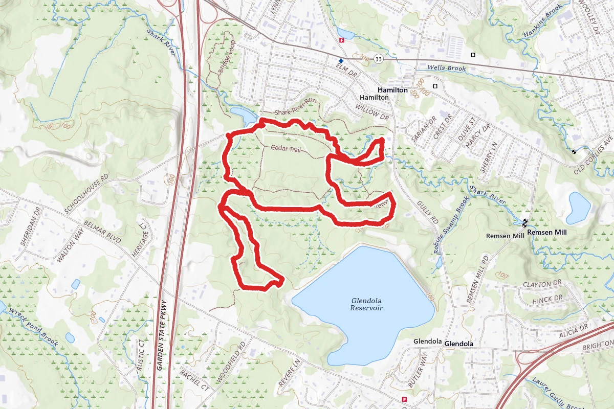 Cedar, River's Edge, Hidden Creek and Pine Hills Loop