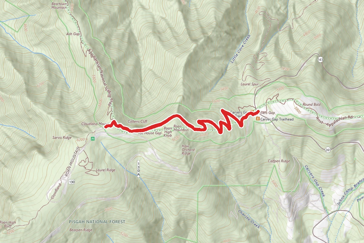 Toll House Gap to Carvers Gap