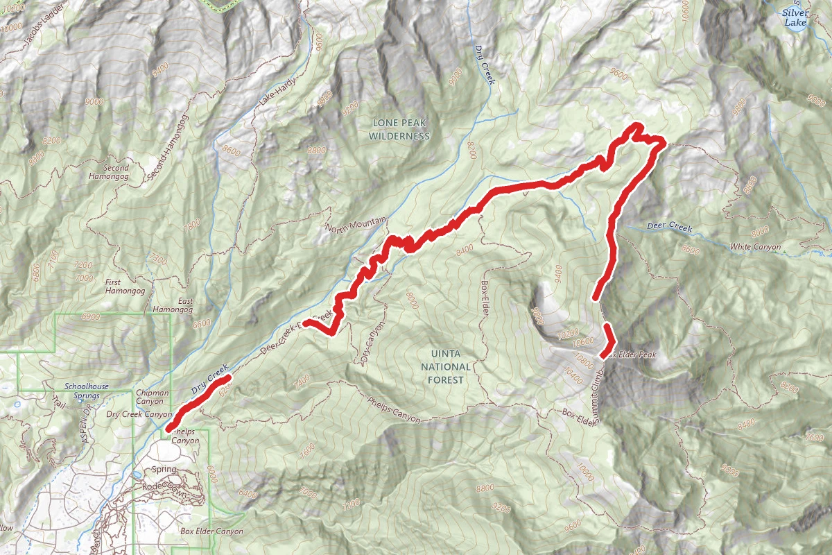 Dry Creek Trail to Box Elder Peak