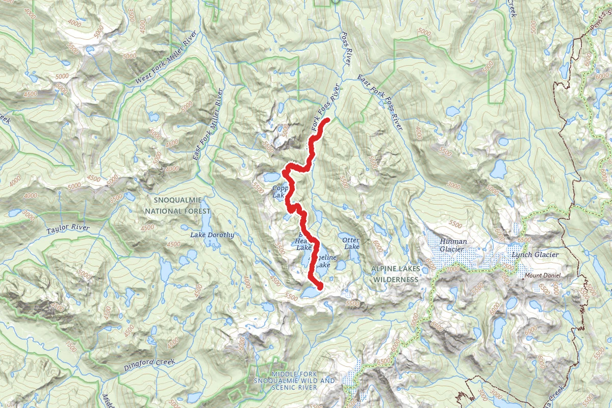 Chetwoot Lake Trail via West Fork Foss Lakes Trail