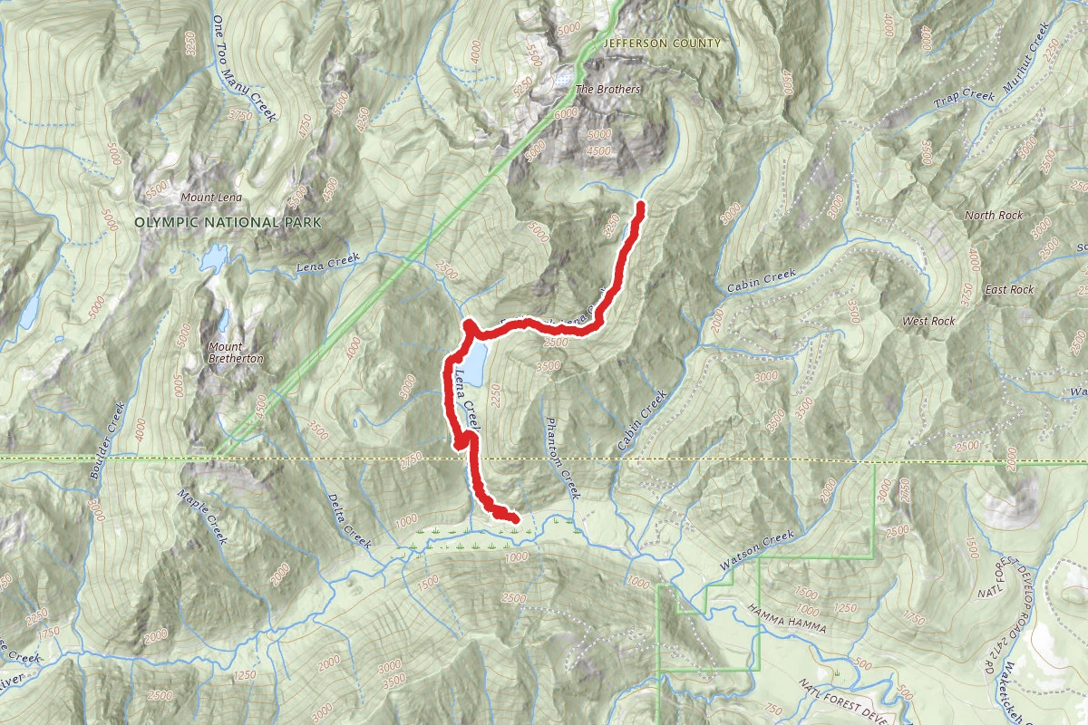 East Fork Lena Creek via The Brothers Trail #821