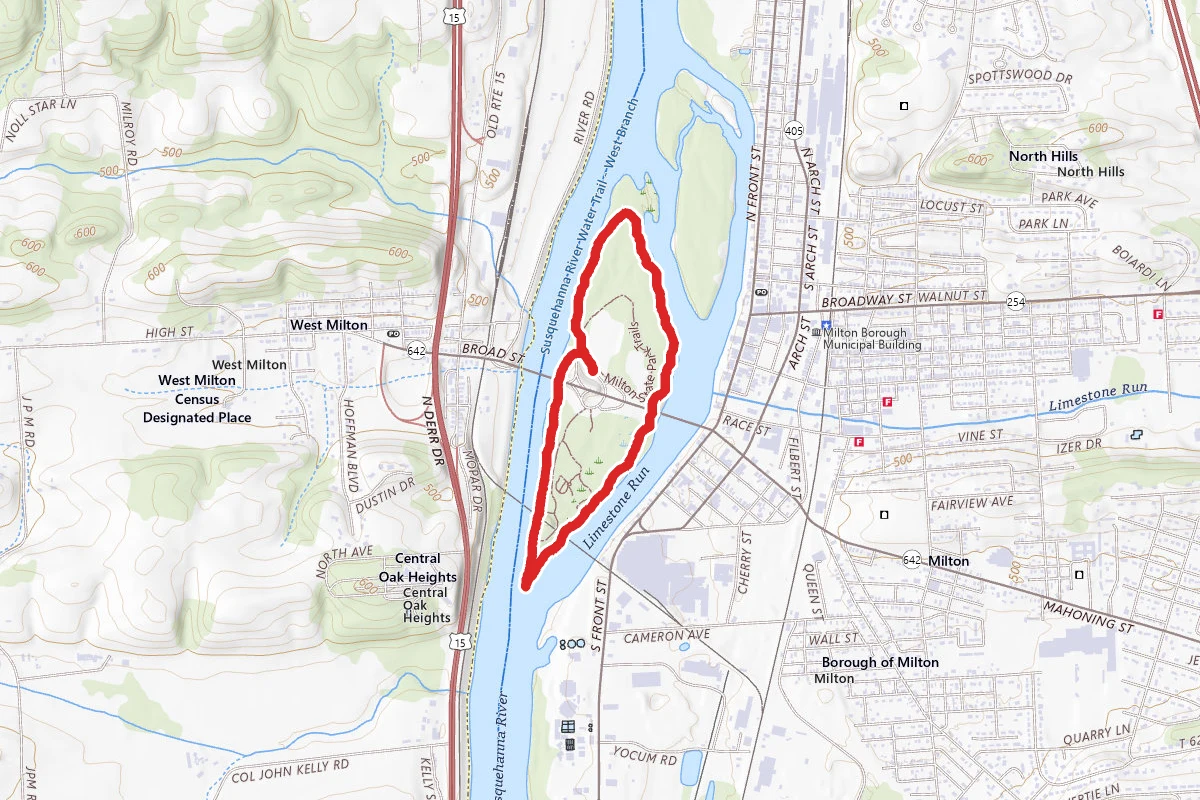 Milton State Park North and South Trails Loop