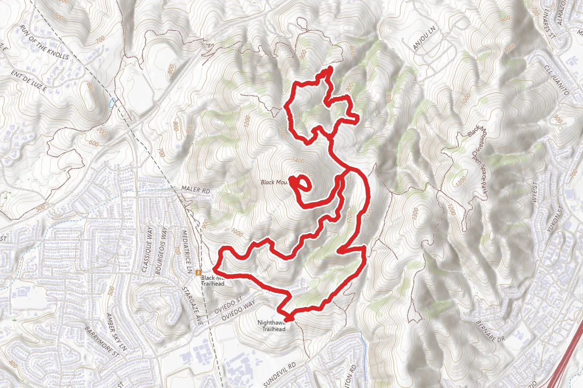 Black Mountain via Nighthawk Trail and Miner's Ridge Trail Loop