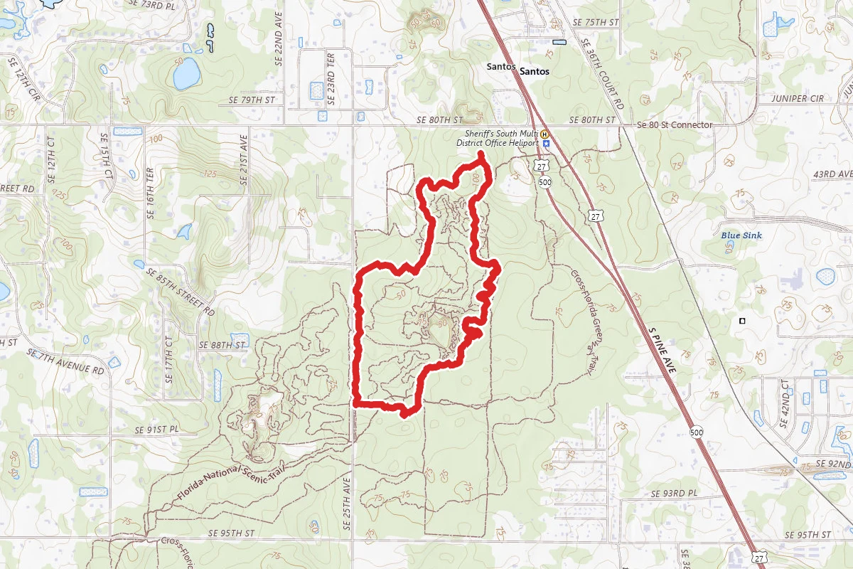 Santos and Vortex Area Bike Trails Loop