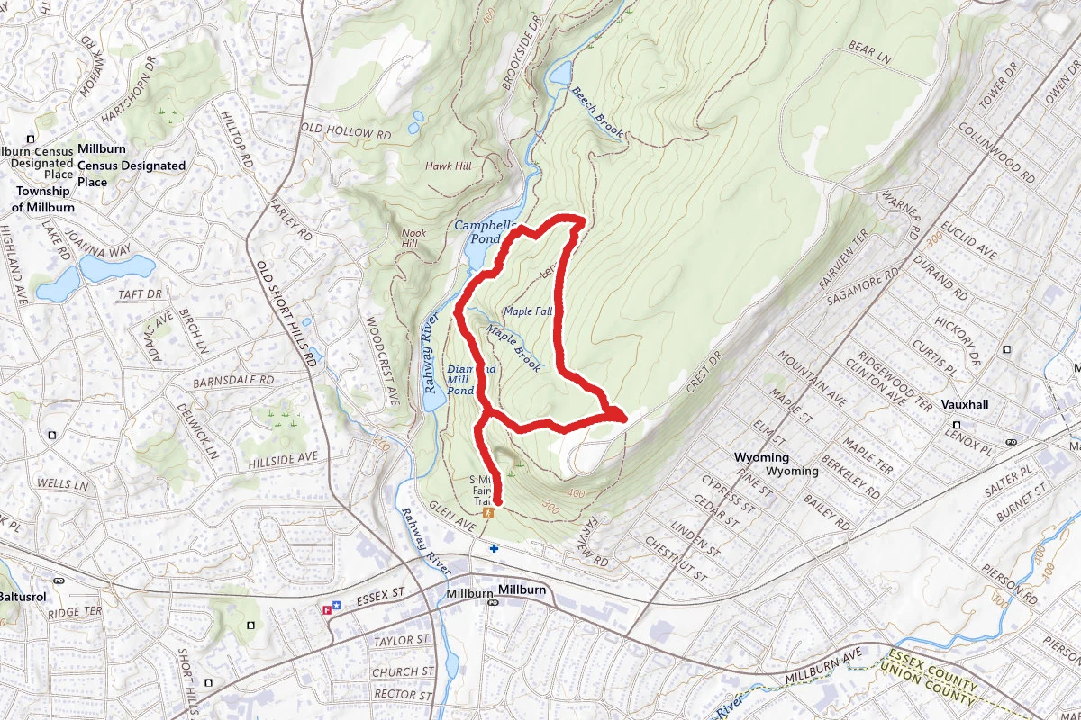 Sunset, Rahway and Pingry Trails Loop