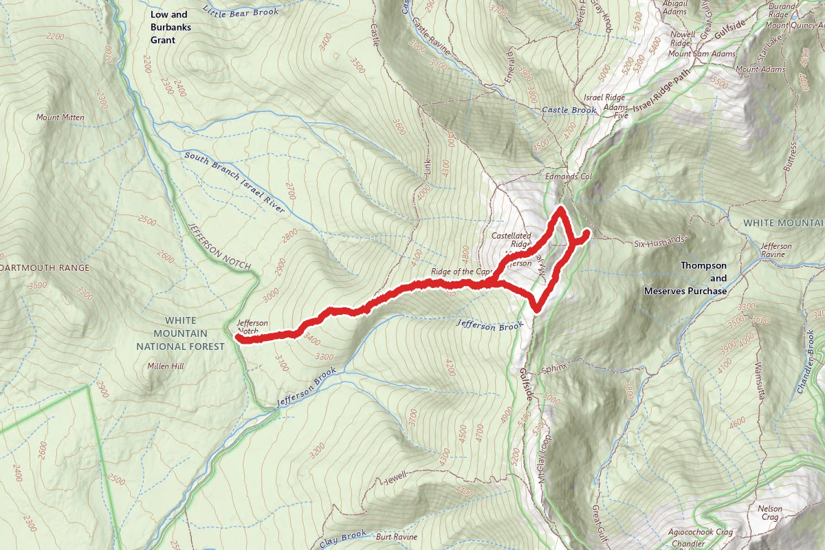 Mount Jefferson and Jefferson Ravine Bluffside Trail