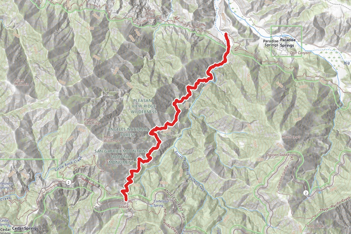 South Fork Trail to Islip Saddle