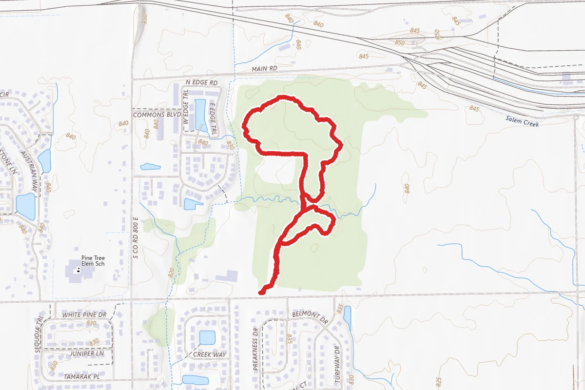 Burnett Woods Nature Preserve route map