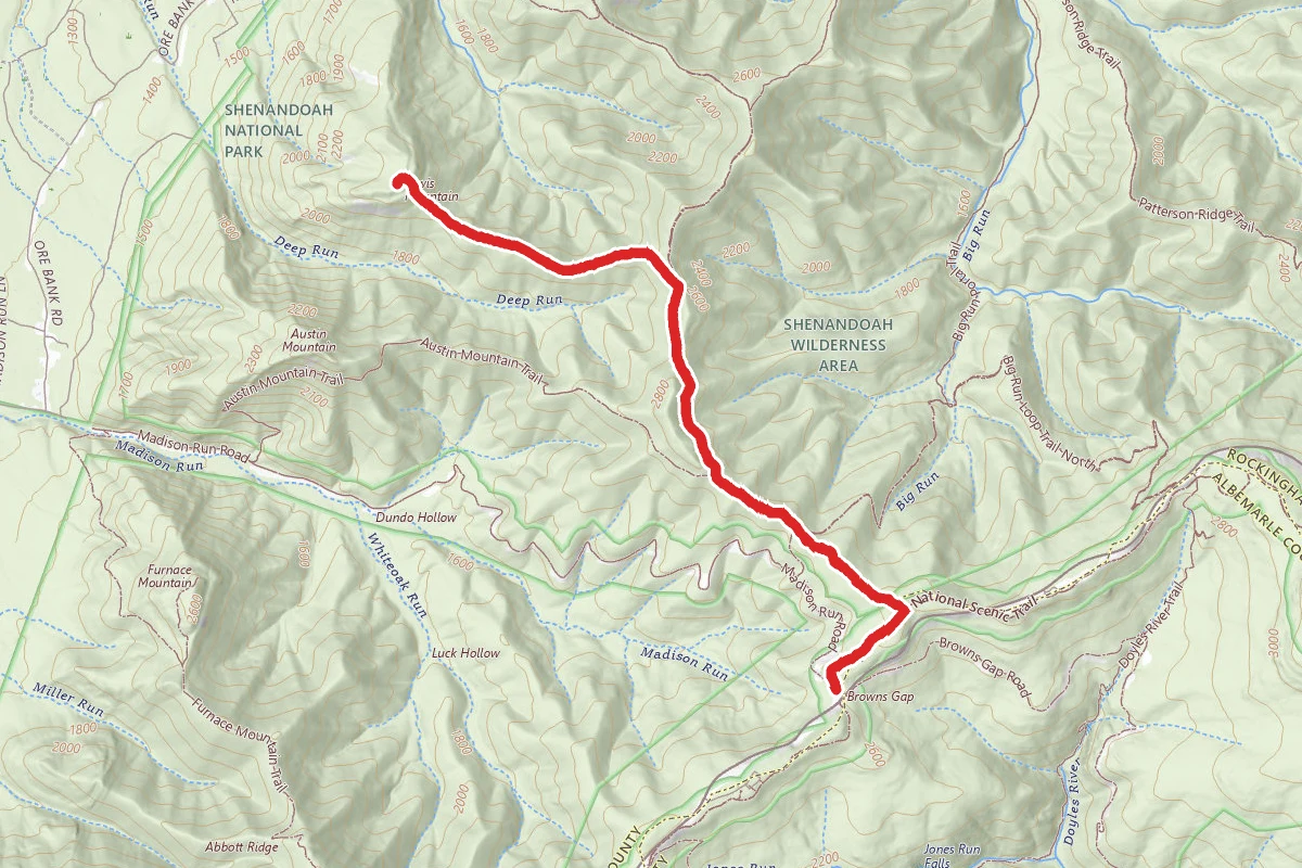Lewis Mountain via Rockytop Trail