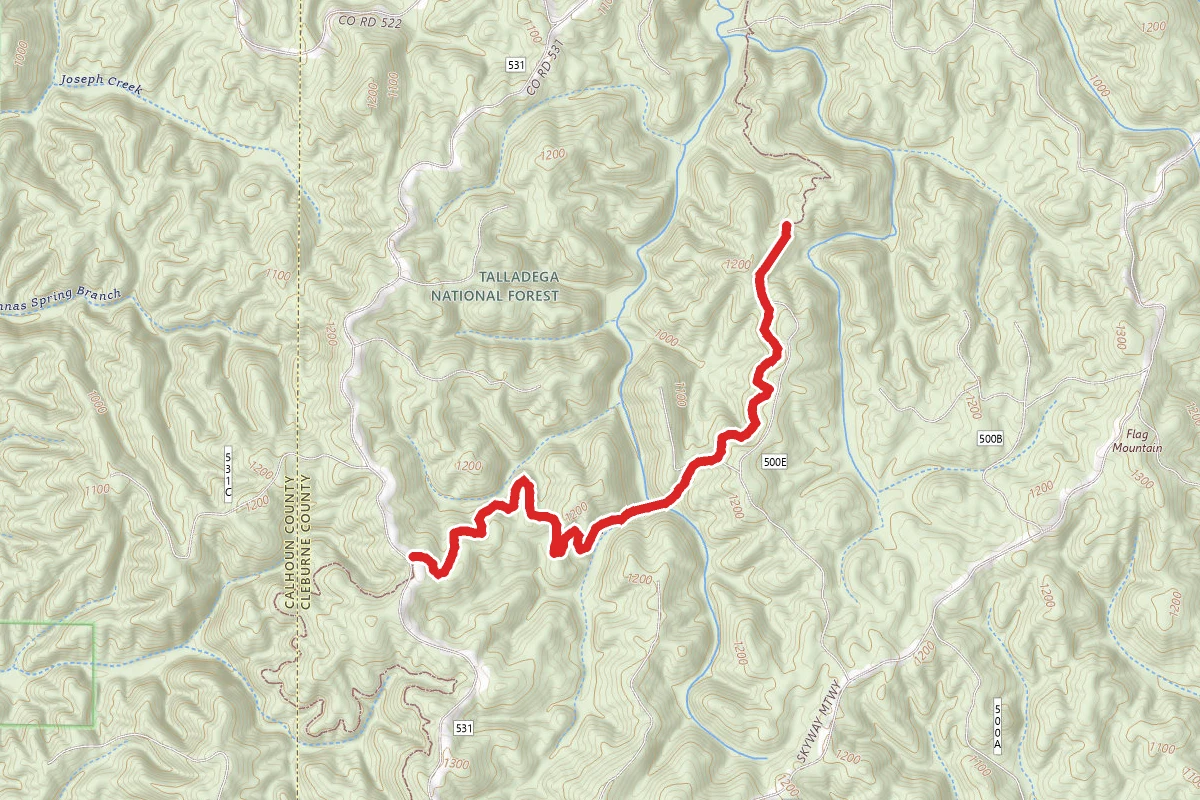 Pinhoti Trail to Lower Shoal Shelter