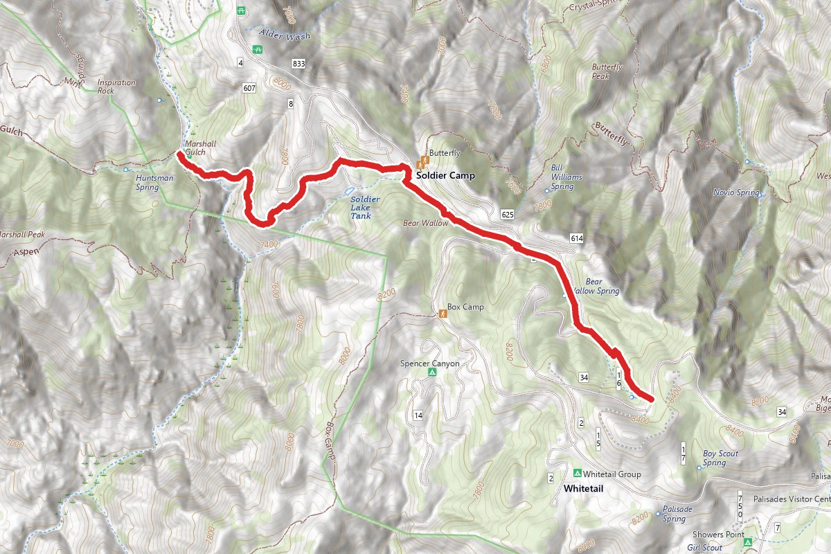 Sunset Trail from Marshall Gulch