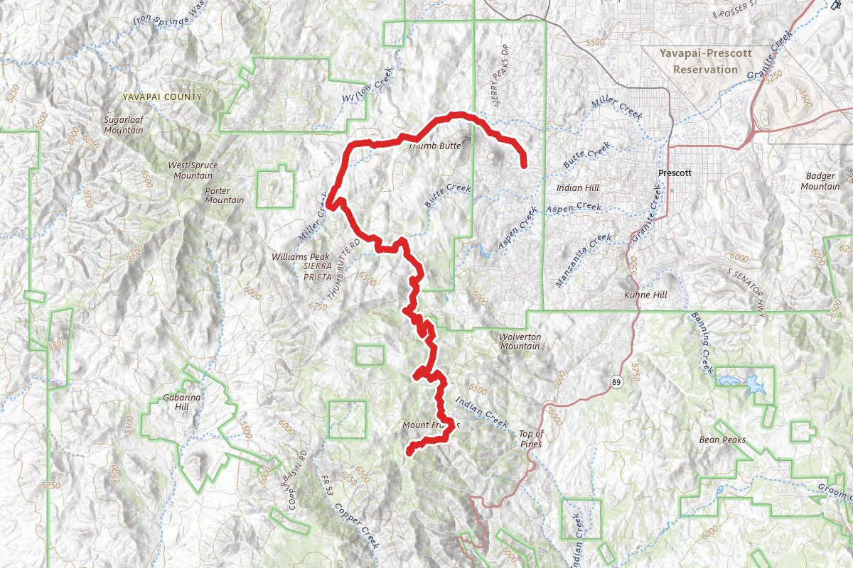 Thumb Butte to East Copper Spring