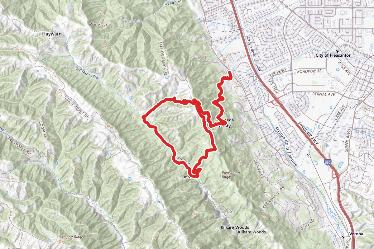 Courdet, Shady Creek, Sinbad Creek, and Ridgeline Loop