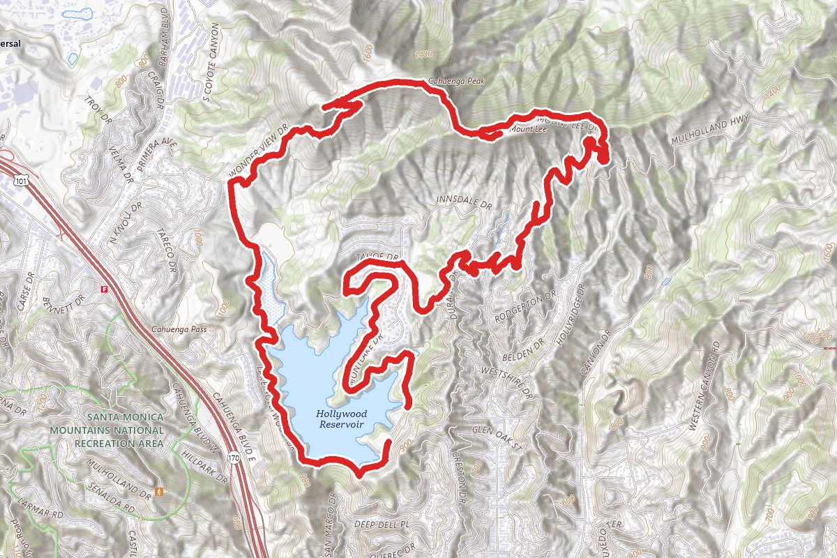 Burbank Peak, Mount Lee, Hollywood Sign and Lake Hollywood Loop