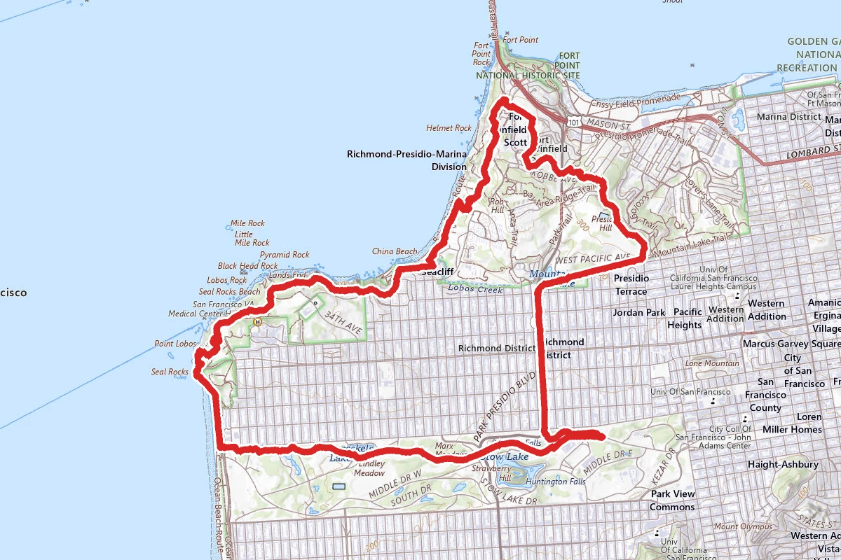 Golden Gate Park, Lands End and Presidio Loop