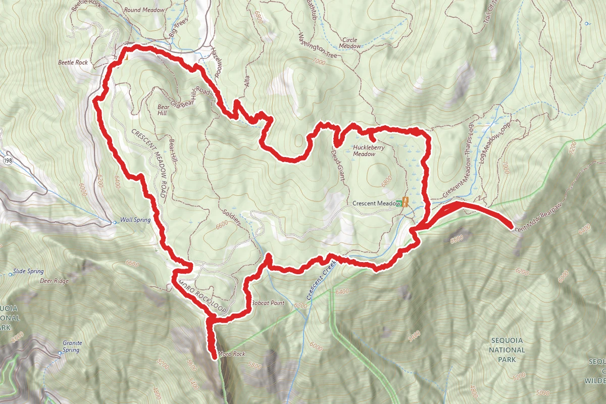Moro Rock, Eagle View, and Huckleberry Trail Loop