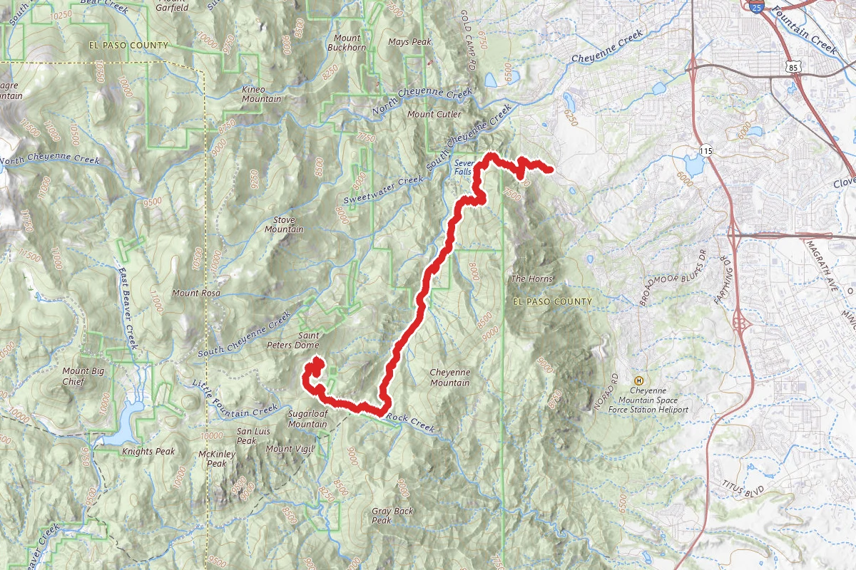 Old Stage Road to Saint Peter's Dome OHV Trail