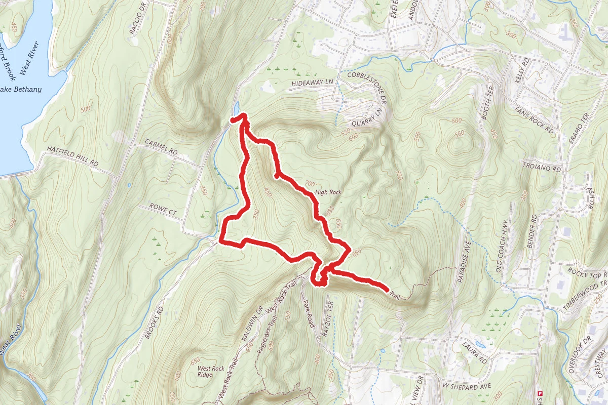 Quinnipiac Trail and High Rock loop