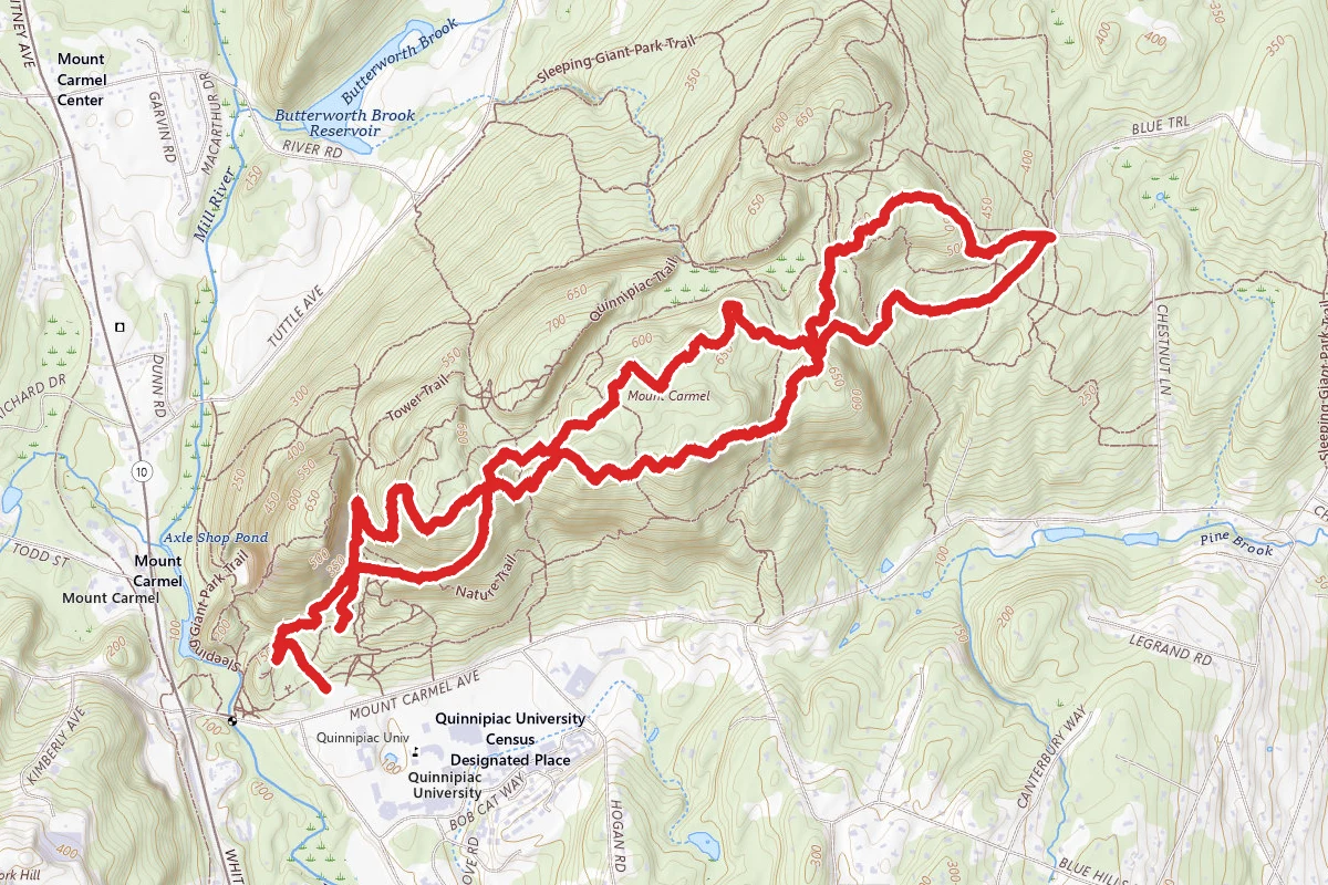 Sleeping Giant White and Orange Trail Loop