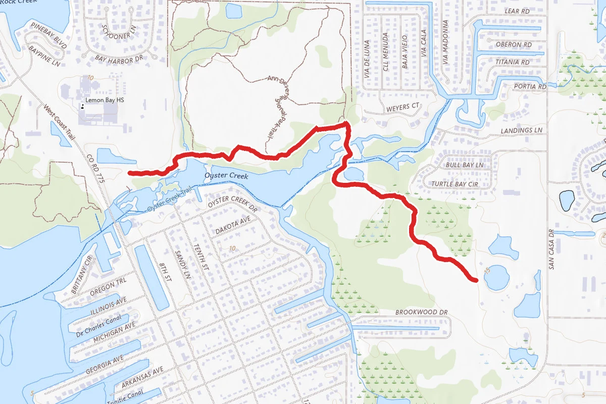 Cedar Point Lower Red and Green Trail